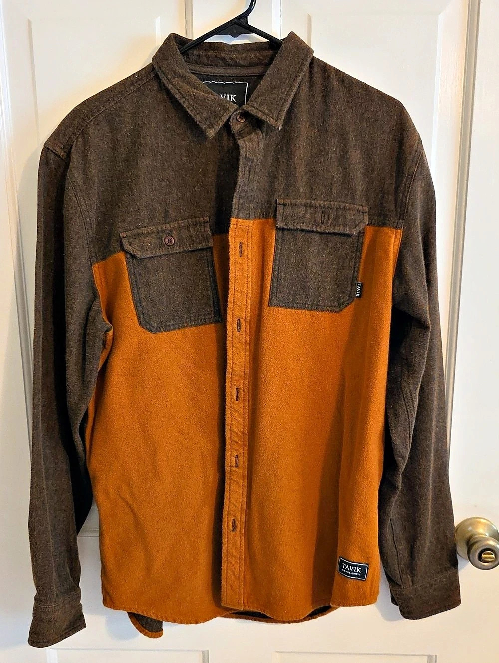 TAVIK Color Block Cotton Shirt Size Large Like New